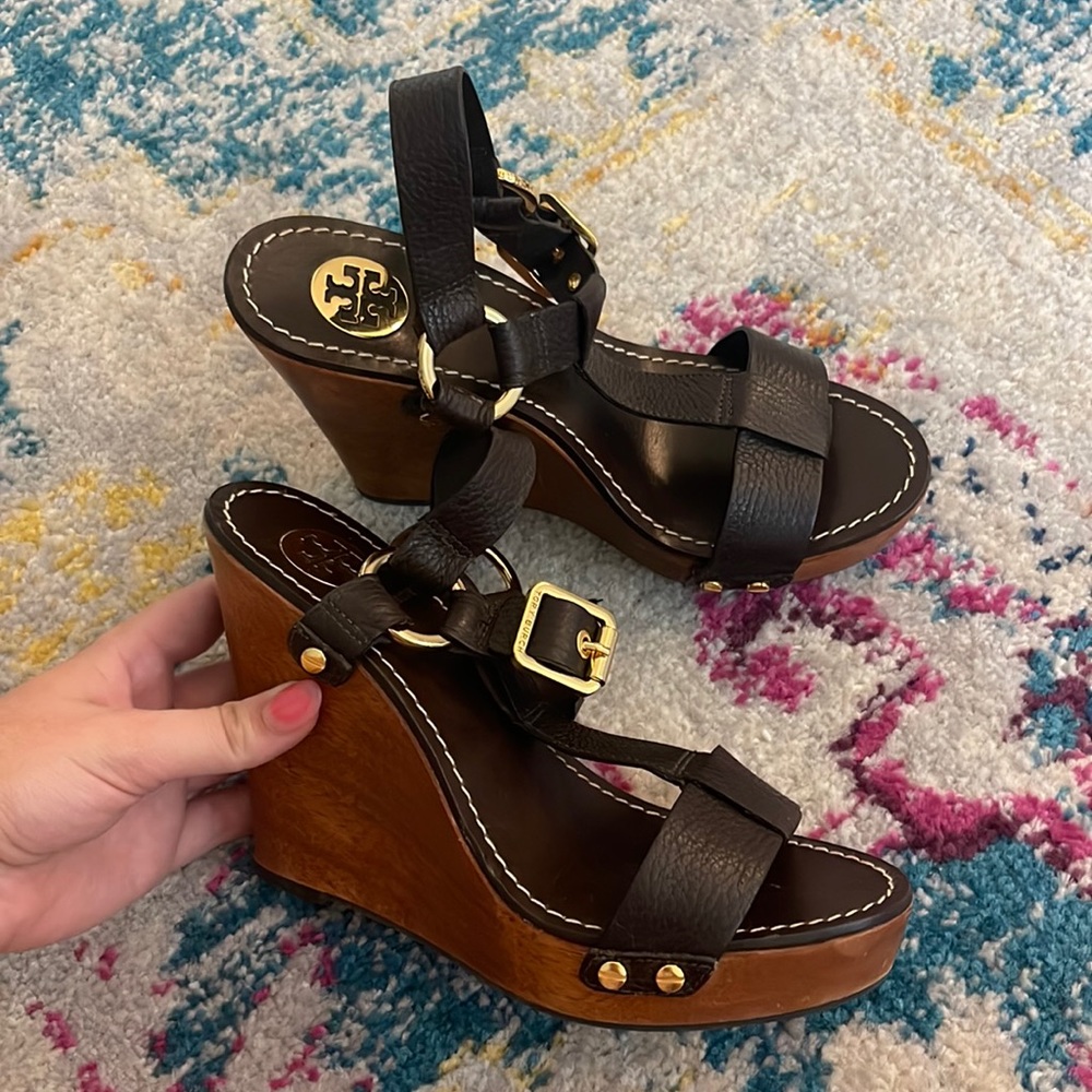 Tory Burch Wooden Platform Heels